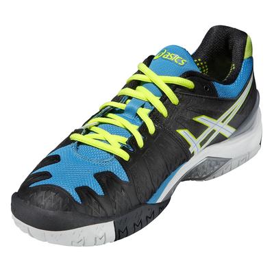 Asics Mens GEL-Resolution 6 Tennis Shoes - Onyx/White/Atomic Blue - main image