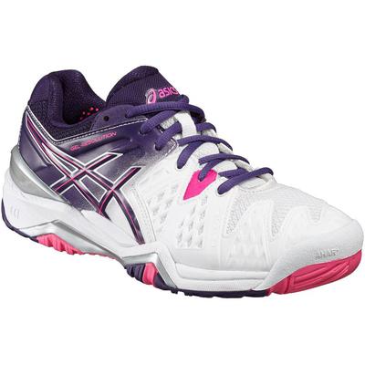 Asics Womens GEL-Resolution 6 Tennis Shoes - White/Purple/Pink - main image