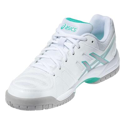 Asics Womens GEL-Dedicate 4 OC Tennis Shoes - White/Silver/Mint - main image