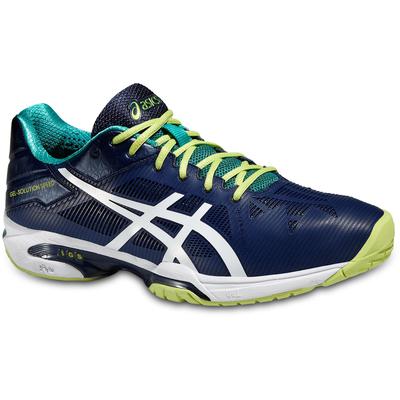 Asics Mens GEL-Solution Speed 3 Tennis Shoes - Blue/White/Lime - main image