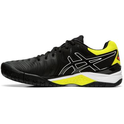 Asics Mens GEL-Resolution 7 Tennis Shoes - Black/Sour Yuzu - main image