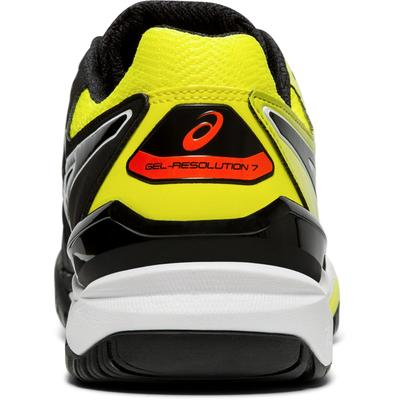 Asics Mens GEL-Resolution 7 Tennis Shoes - Black/Sour Yuzu - main image