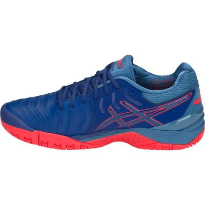 Asics Mens GEL-Resolution 7 Tennis Shoes - Blue Print/Red - main image