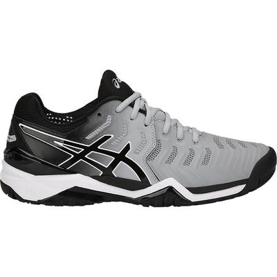 Asics Mens GEL-Resolution 7 Tennis Shoes - Mid Grey/Black/White - main image