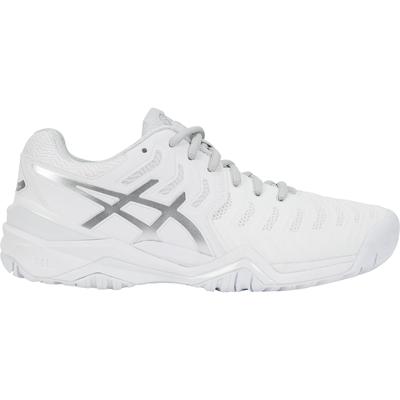 Asics Womens GEL-Resolution 7 Tennis Shoes - White/Silver - main image