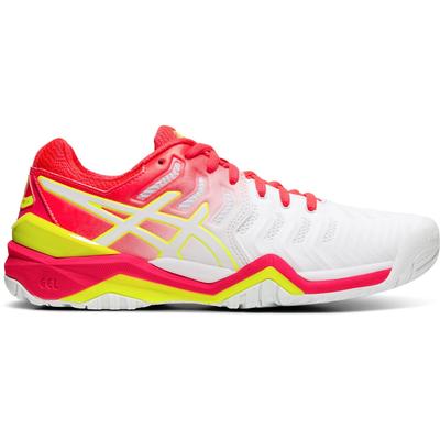 Asics Womens GEL-Resolution 7 Tennis Shoes - White/Laser Pink - main image