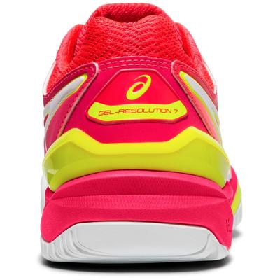 Asics Womens GEL-Resolution 7 Tennis Shoes - White/Laser Pink - main image