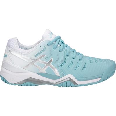 Asics Womens GEL-Resolution 7 Tennis Shoes - Porcelain Blue/White