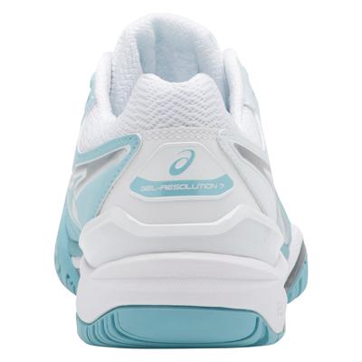 Asics Womens GEL-Resolution 7 Tennis Shoes - Porcelain Blue/White - main image