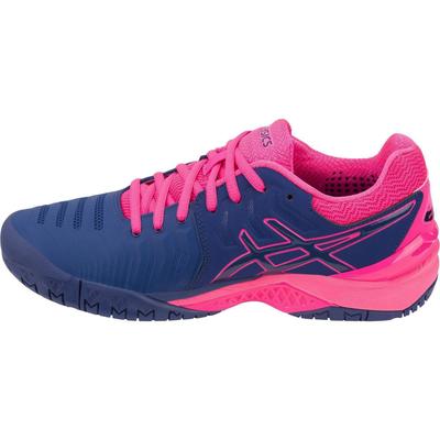 Asics Womens GEL-Resolution 7 Tennis Shoes - Blue Print/Pink - main image