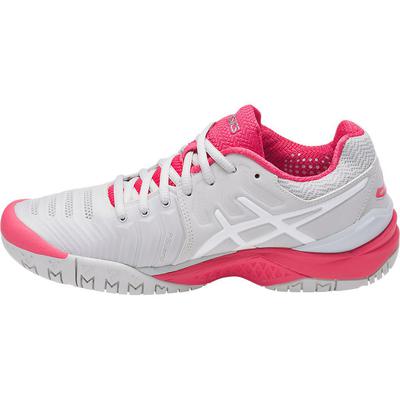Asics Womens GEL-Resolution 7 Tennis Shoes - Glacier Grey/Rouge Red - main image
