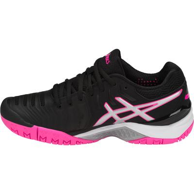 Asics Womens GEL-Resolution 7 Tennis Shoes - Black/Silver/Hot Pink - main image