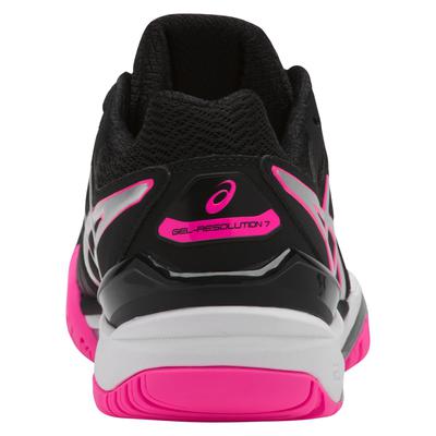 Asics Womens GEL-Resolution 7 Tennis Shoes - Black/Silver/Hot Pink - main image