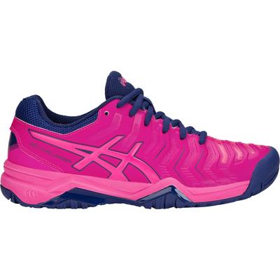 Asics Womens GEL-Challenger 11 Tennis Shoes - Pink Glow/Blue Print