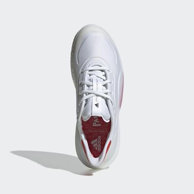 Adidas Womens Stella McCartney Court Boost Tennis Shoes - White/Active Red/Utility Black - main image