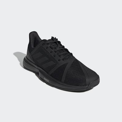 Adidas Mens CourtJam Bounce Tennis Shoes - All Black - main image
