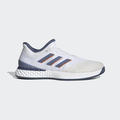 Adidas Mens Adizero Ubersonic 3 Tennis Shoes - White/Light Solid Grey - main image