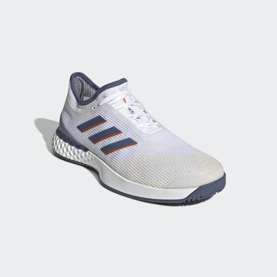 Adidas Mens Adizero Ubersonic 3 Tennis Shoes - White/Light Solid Grey - main image