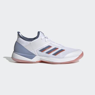 Adidas Womens Adizero Ubersonic 3 Tennis Shoes - White/True Orange - main image