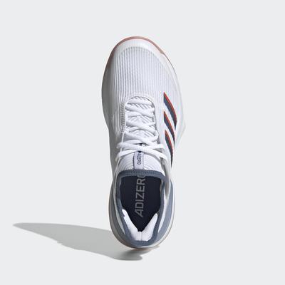 Adidas Womens Adizero Ubersonic 3 Tennis Shoes - White/True Orange - main image