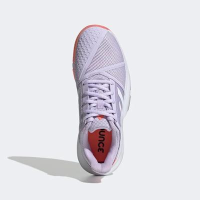 Adidas Womens CourtJam Bounce Tennis Shoes - Coral/Purple/White