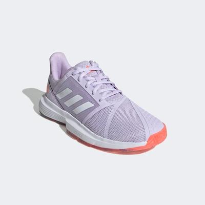 Adidas Womens CourtJam Bounce Tennis Shoes - Coral/Purple/White - main image