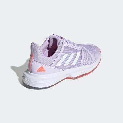 Adidas Womens CourtJam Bounce Tennis Shoes - Coral/Purple/White - main image