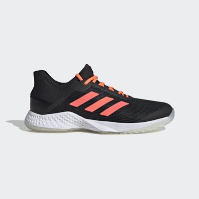 Adidas Mens Adizero Club Tennis Shoes - Core Black/Signal Coral - main image