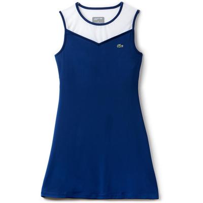 Lacoste Womens Tech Jersey and Mesh Racerback Tennis Dress - Blue/White - main image