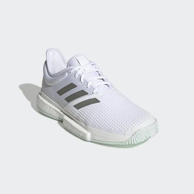 Adidas Mens SoleCourt Tennis Shoes - Cloud White/Legacy Green - main image