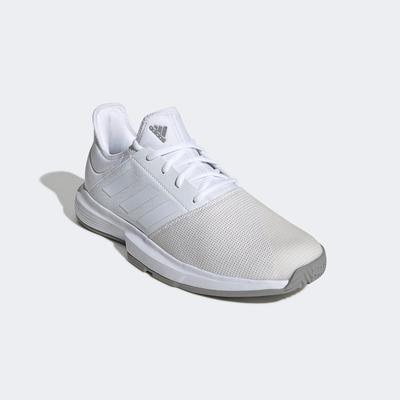 Adidas Mens GameCourt Tennis Shoes - White/Grey - main image