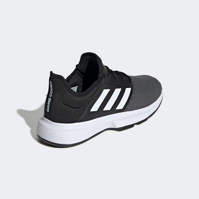 Adidas Mens GameCourt Tennis Shoes - Black/White - main image