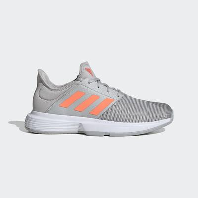Adidas Womens GameCourt Tennis Shoes - Grey/Coral