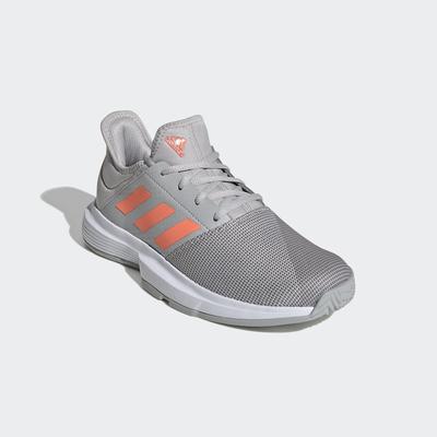 Adidas Womens GameCourt Tennis Shoes - Grey/Coral
