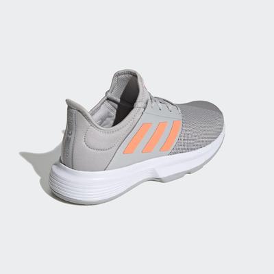 Adidas Womens GameCourt Tennis Shoes - Grey/Coral