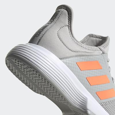 Adidas Womens GameCourt Tennis Shoes - Grey/Coral