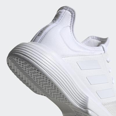 Adidas Womens GameCourt Tennis Shoes - White/Grey - main image