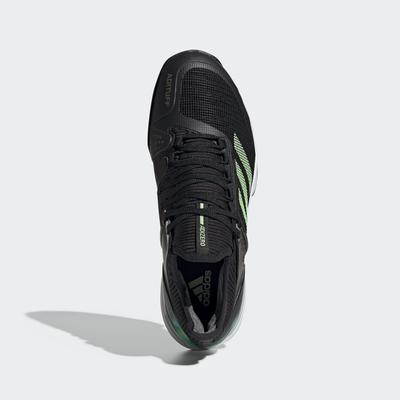 Adidas Mens Adizero Ubersonic 2 Tennis Shoes - Black/Green - main image