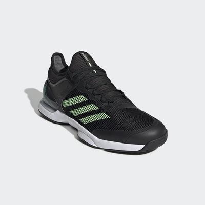 Adidas Mens Adizero Ubersonic 2 Tennis Shoes - Black/Green - main image