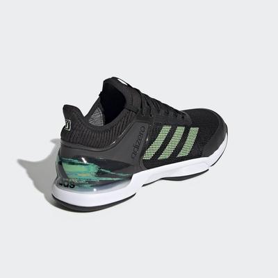 Adidas Mens Adizero Ubersonic 2 Tennis Shoes - Black/Green - main image