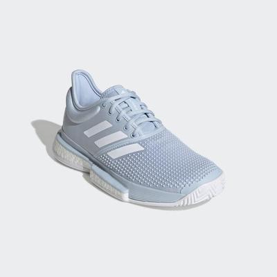 Adidas Womens SoleCourt Tennis Shoes - Easy Blue/Cloud White - main image