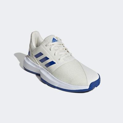 Adidas Kids CourtJam XJ Tennis Shoes - Off White/Blue - main image