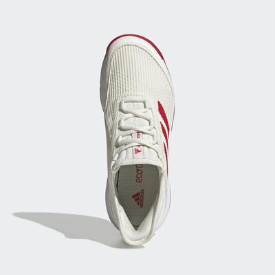 Adidas Kids Adizero Club Tennis Shoes - Off White/Scarlet - main image