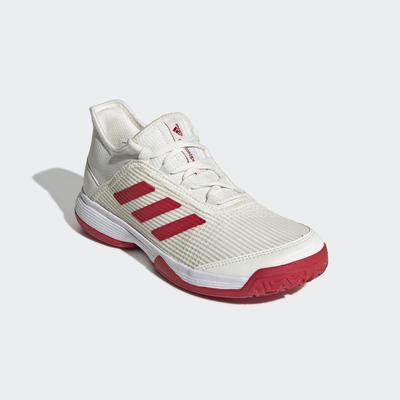 Adidas Kids Adizero Club Tennis Shoes - Off White/Scarlet - main image