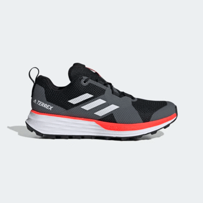 Adidas Mens Terrex Two Trail Running Shoes - Core Black/Solar Red - main image