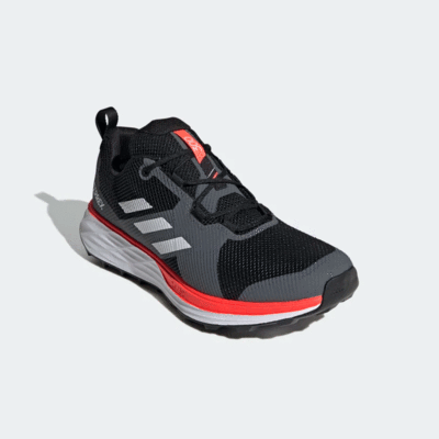 Adidas Mens Terrex Two Trail Running Shoes - Core Black/Solar Red - main image