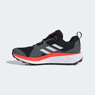 Adidas Mens Terrex Two Trail Running Shoes - Core Black/Solar Red - main image