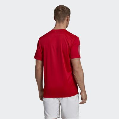 Adidas Mens 3-Stripes Club Tee - Scarlet/White - main image