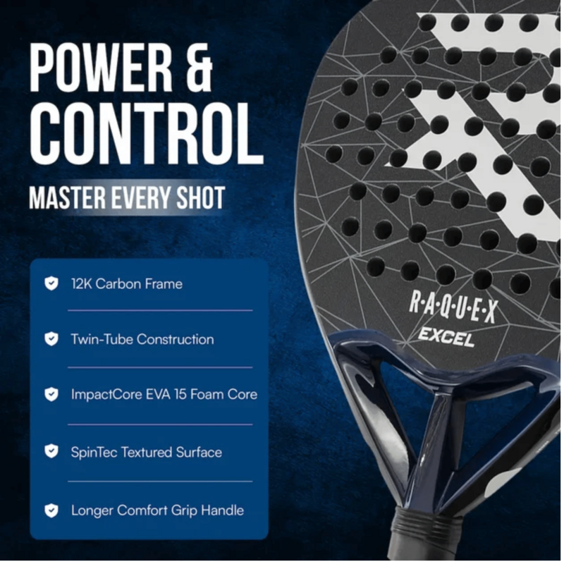 Raquex Excel Padel Racket - Black - main image