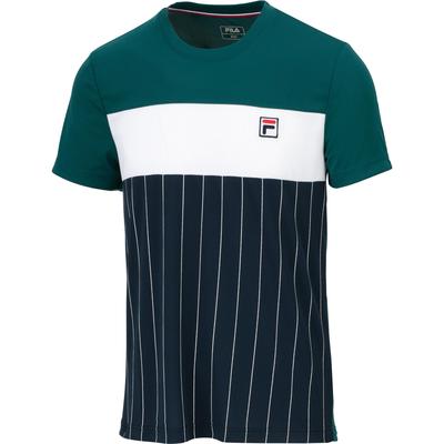 Fila Mens Mauri Short Sleeved T-Shirt - Green/Fila Navy - main image